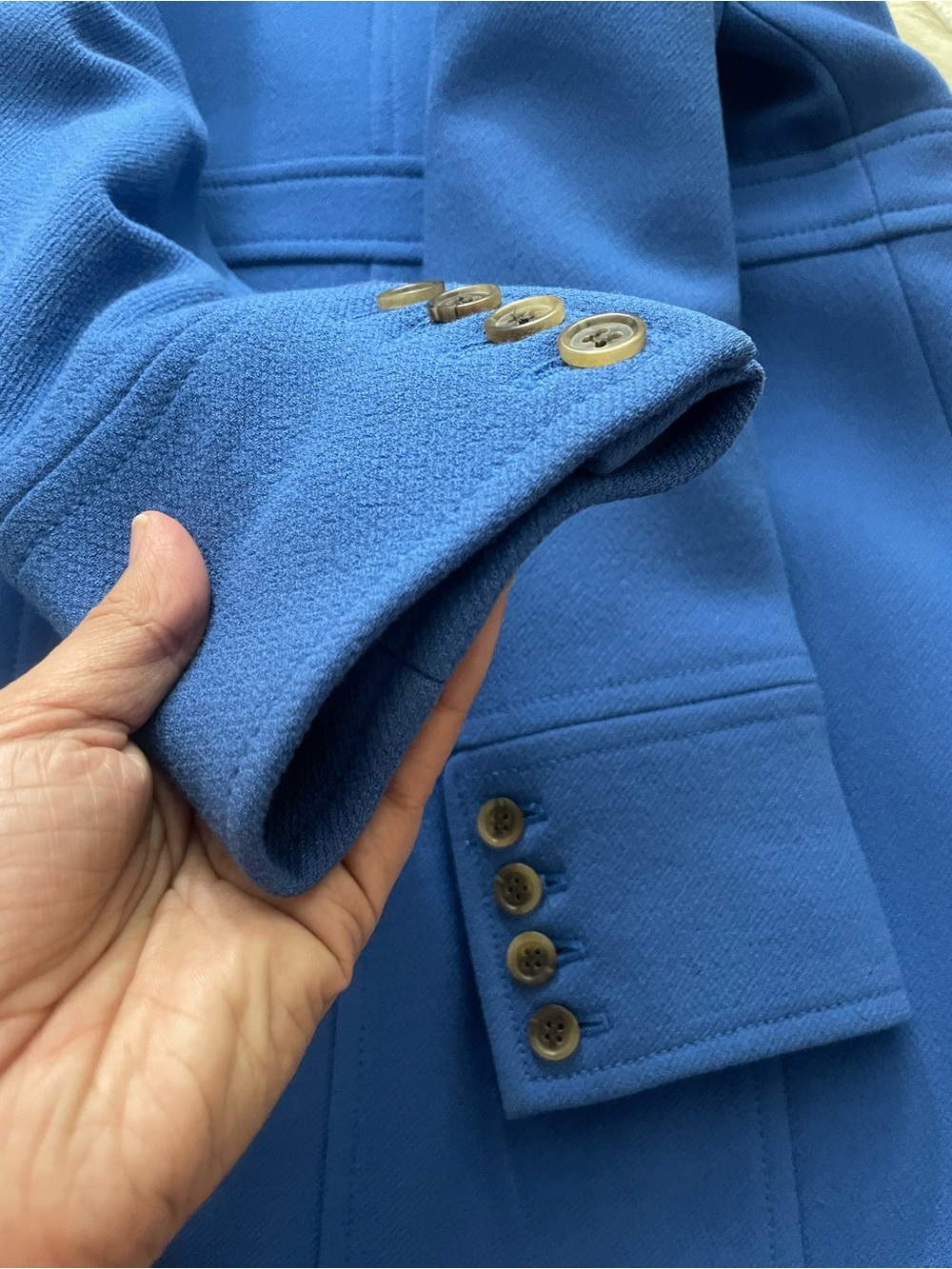 J. Crew Royal Blue Wool Trench Coat - Picture 9 of 9